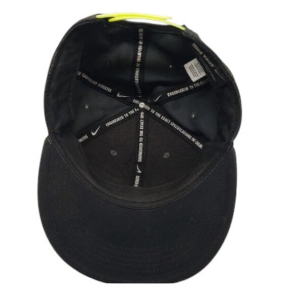 Nike True Camo Neon Yellow Logo Snapback Adjustable Baseball Cap Hat - Picture 8 of 16